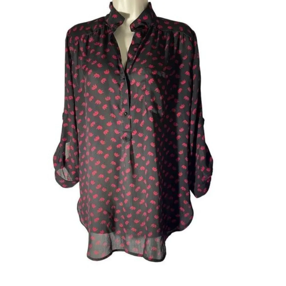 Cals elephant print blouse (#455) - Picture 1 of 9